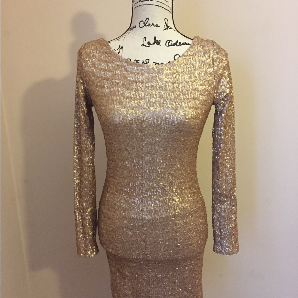 Open back sequence dress